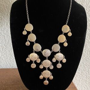 Bancroft Gold Tone Long Chandelier Coin Dangle Statement Necklace
